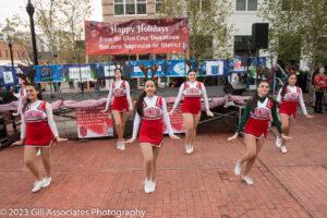 The Glen Cove High School kickline performing