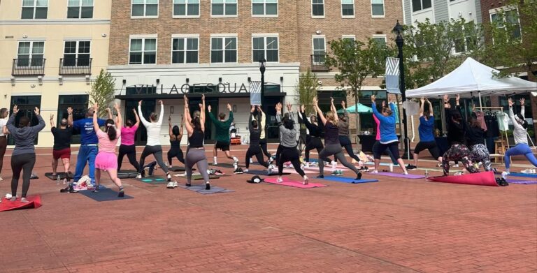 Wellness Day kicks off with a TwoPointOm yoga session.